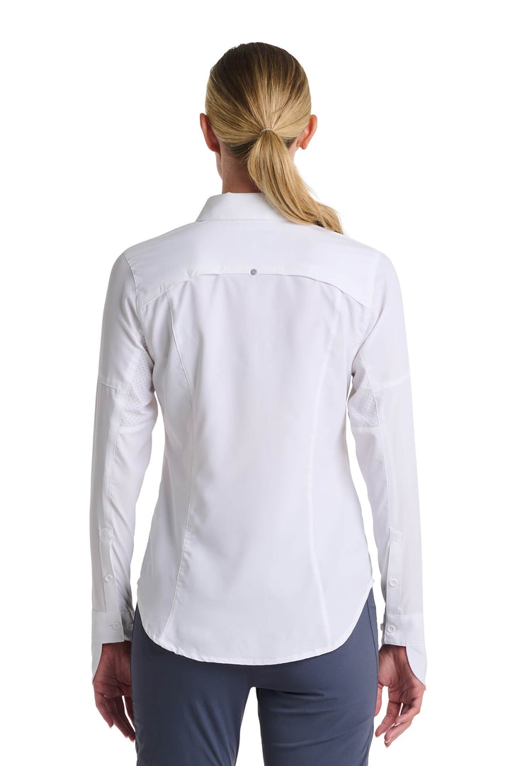 Women's Long Sleeve Fishing Sun Shirt | White position-4