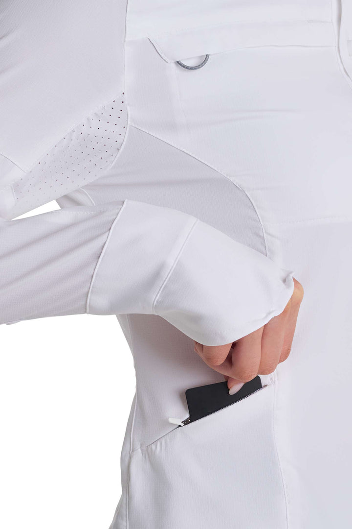 Women's Long Sleeve Fishing Sun Shirt | White position-7