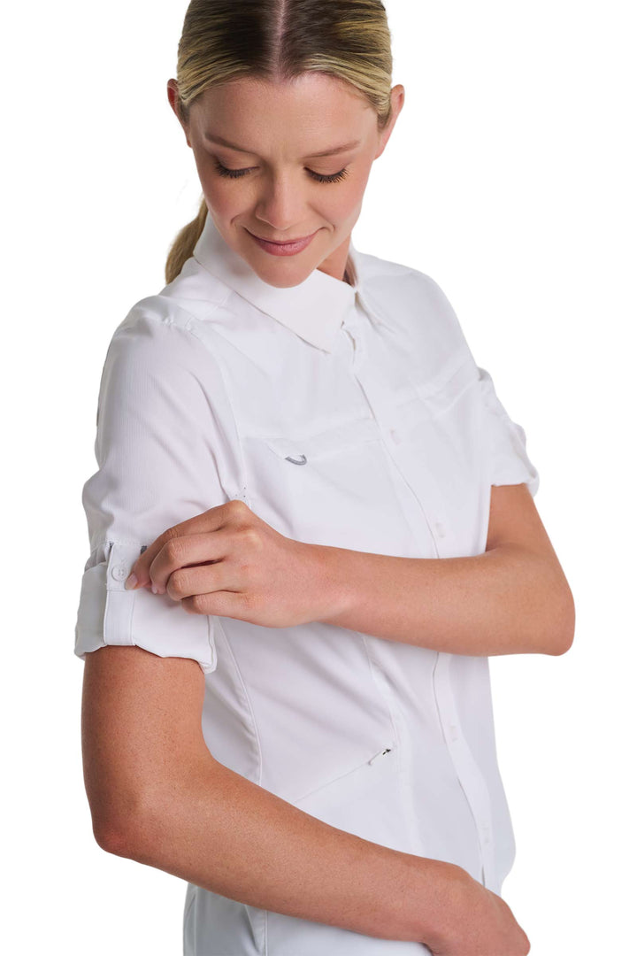Women's Long Sleeve Fishing Sun Shirt | White position-11