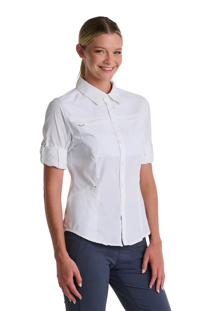 Women's Long Sleeve Fishing Sun Shirt | White position-13
