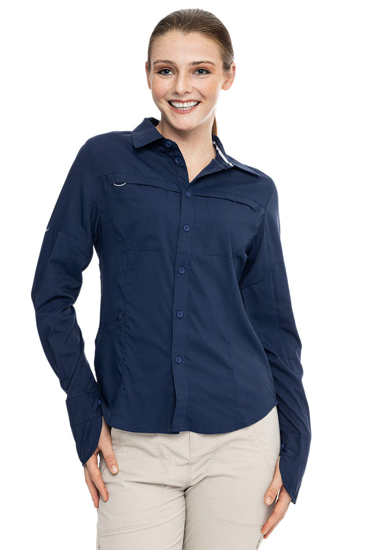 Women's Long Sleeve Fishing Sun Shirt | Navy position-1
