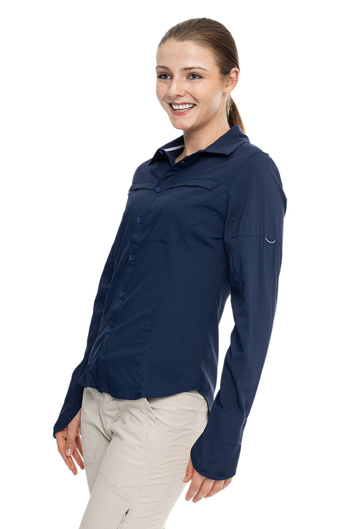 Women's Long Sleeve Fishing Sun Shirt | Navy position-3