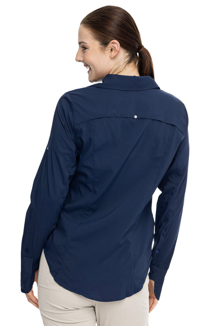 Women's Long Sleeve Fishing Sun Shirt | Navy position-4