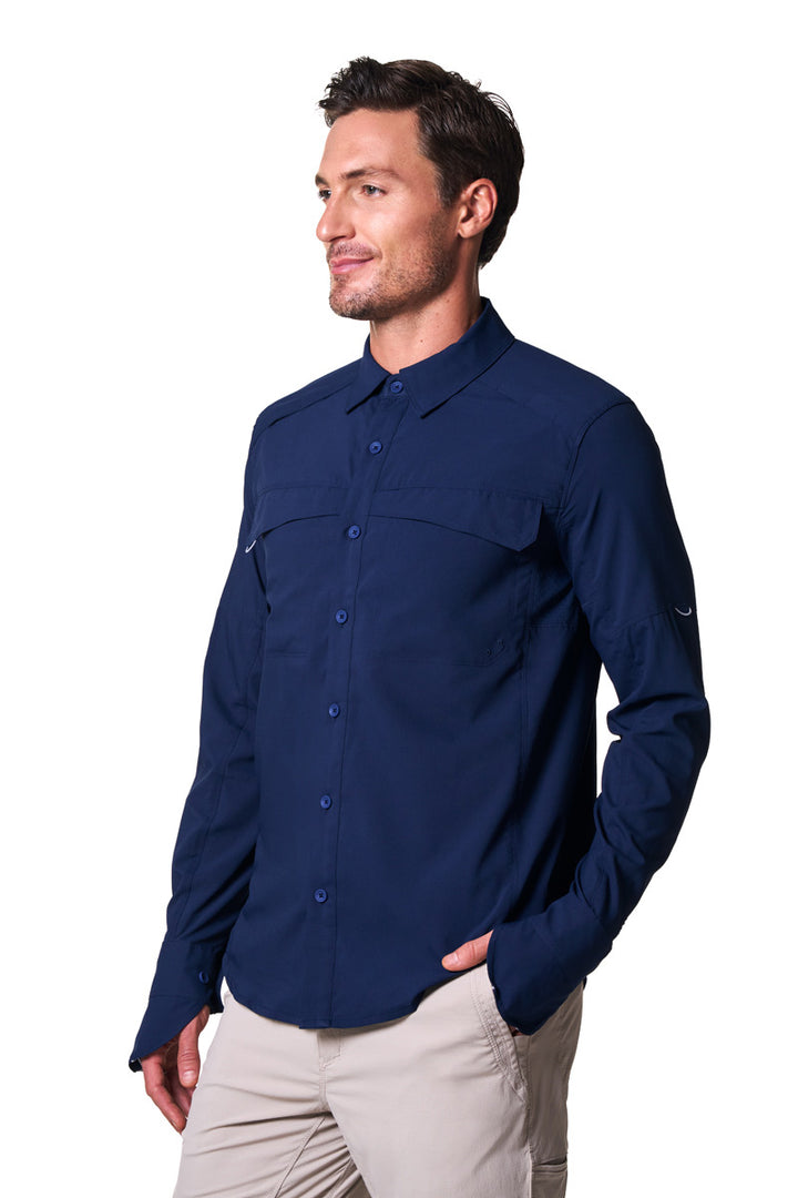 Men's Long Sleeve Fishing Shirt | Navy position-4