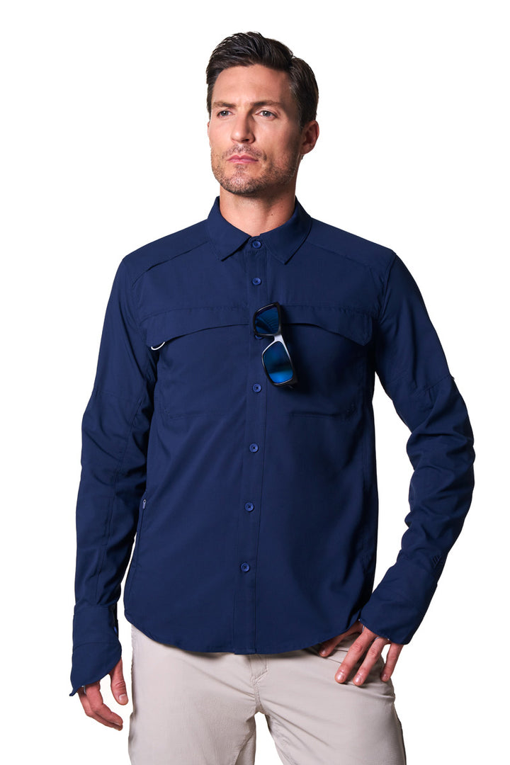 Men's Long Sleeve Fishing Shirt | Navy position-13