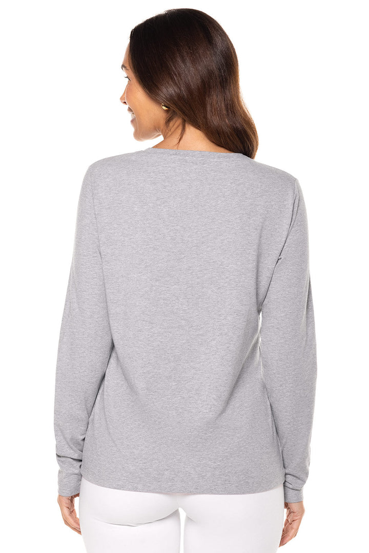 Women's V-Neck Long Sleeve T-Shirt | Grey Heather position-2