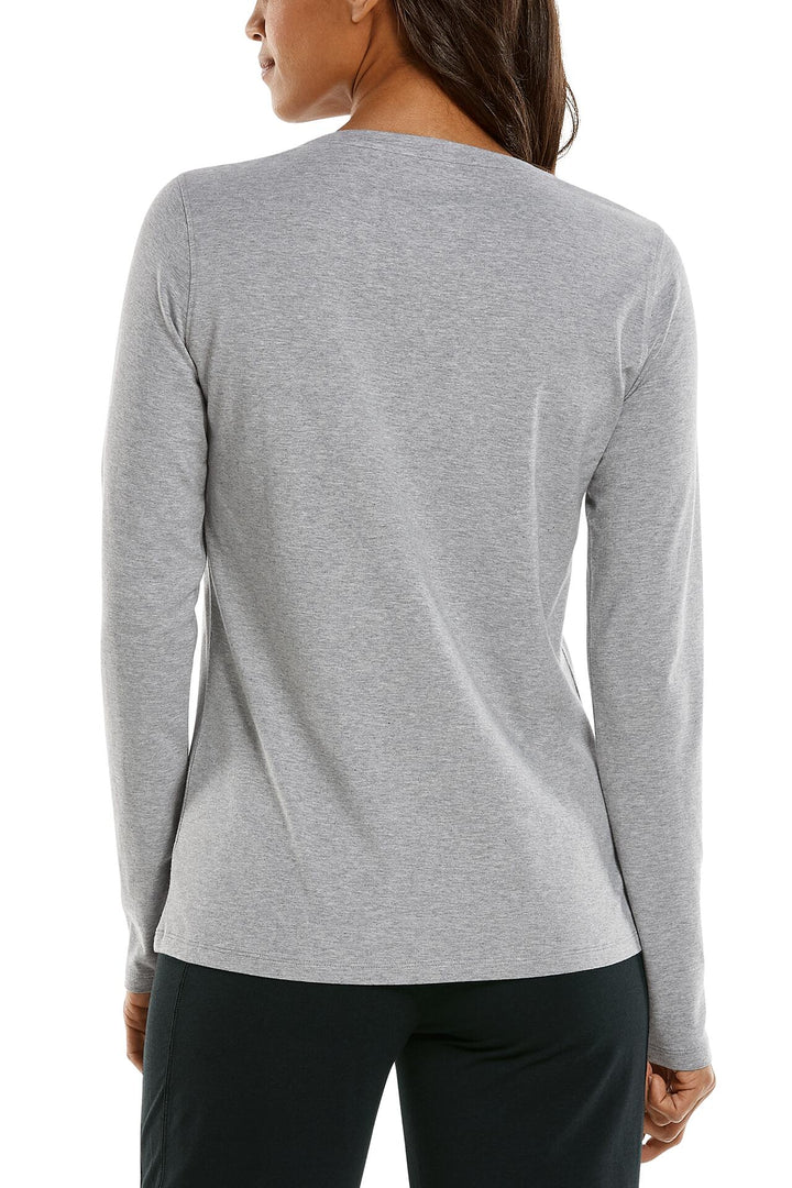Women's V-Neck Long Sleeve T-Shirt | Grey Heather position-4