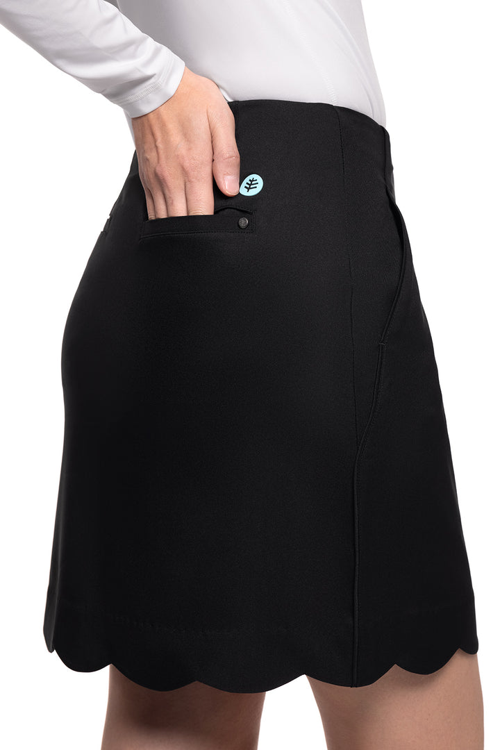 Golf Skort with Scallop Detail | Black position-5