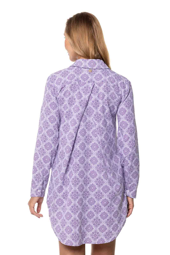 Cover-Up Pull Over Shirt with Pockets | Lavendula Diamond Mandala position-4