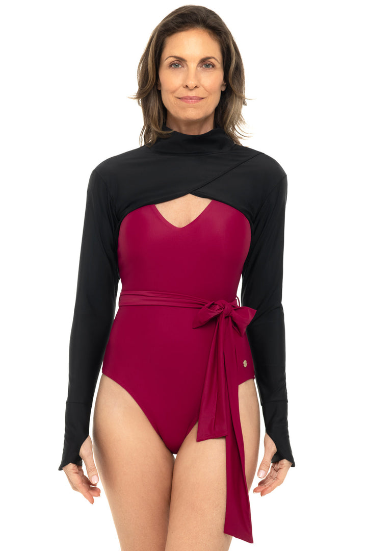 Women's Swim Shrug | Black position-1