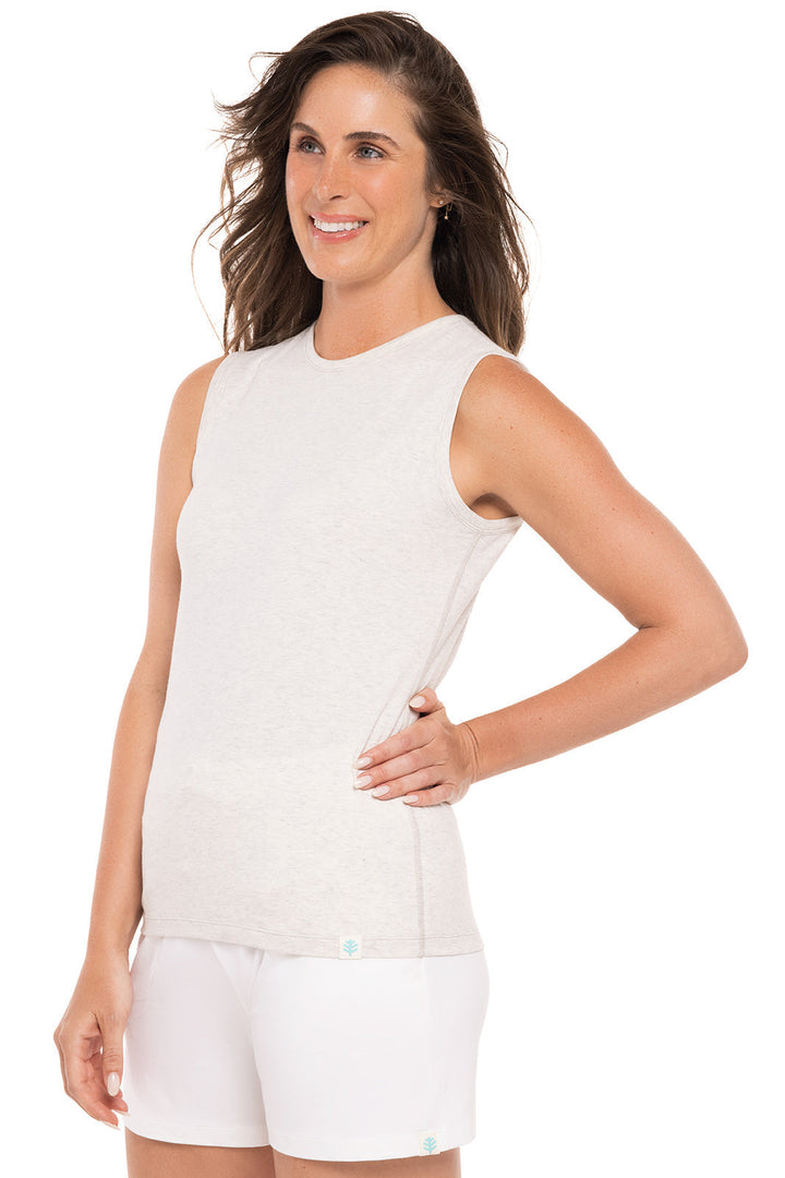 Women's High Neck Tank | Light Grey Heather position-2