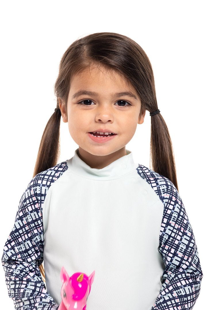 Girls Baby Swim Rash Guard Set | Navy Gulf Stream Stripe position-5