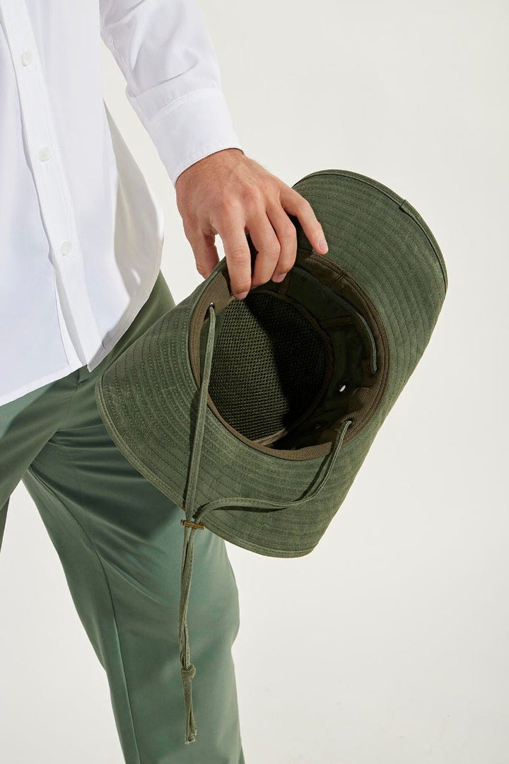 Cotton Bucket Hat | Forest Green position-3