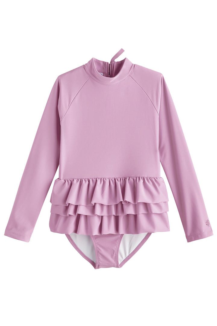 Girls' Long Sleeve Swimsuit | Peony Pink position-7