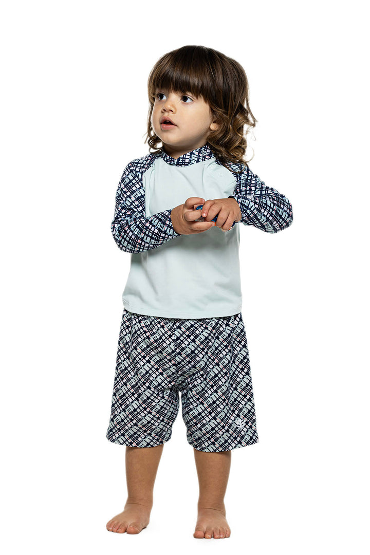 Boys Baby Swim Rash Guard Set | Navy Gulf Stream Stripe position-1