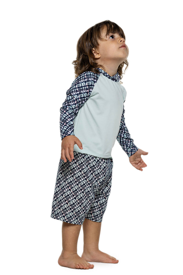 Boys Baby Swim Rash Guard Set | Navy Gulf Stream Stripe position-3