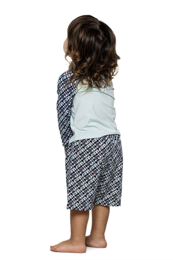 Boys Baby Swim Rash Guard Set | Navy Gulf Stream Stripe position-2