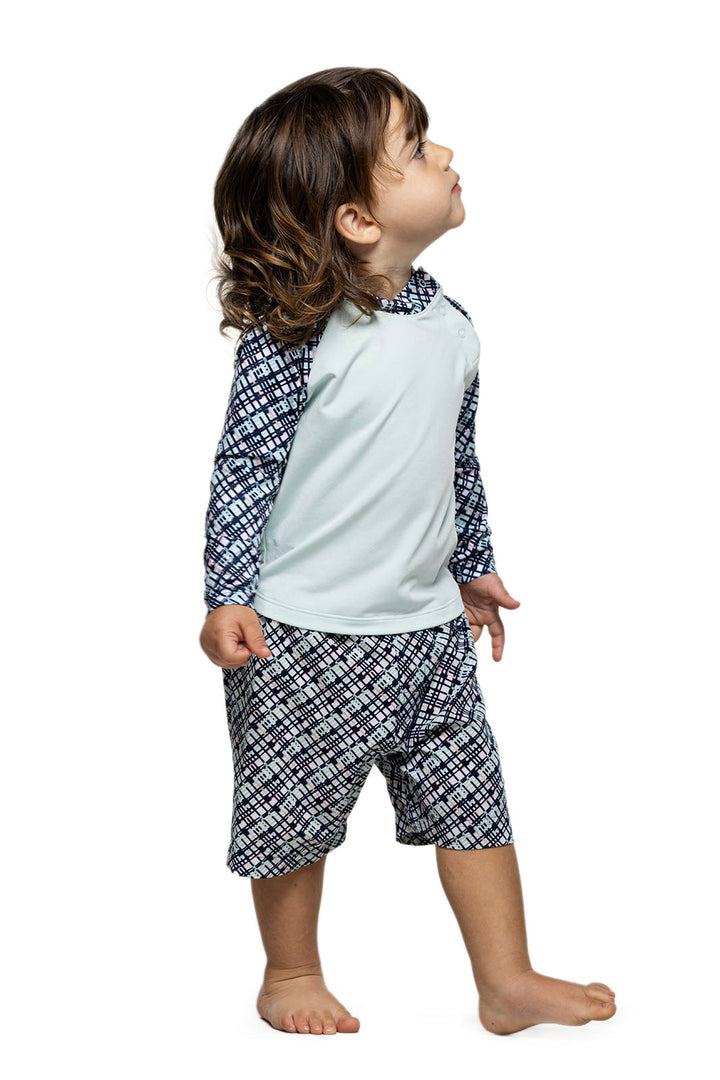 Boys Baby Swim Rash Guard Set | Navy Gulf Stream Stripe position-4