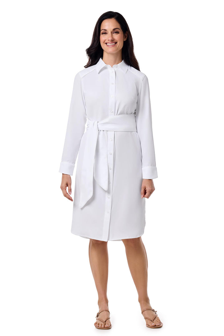 Shirt Dress with Belt | White position-2