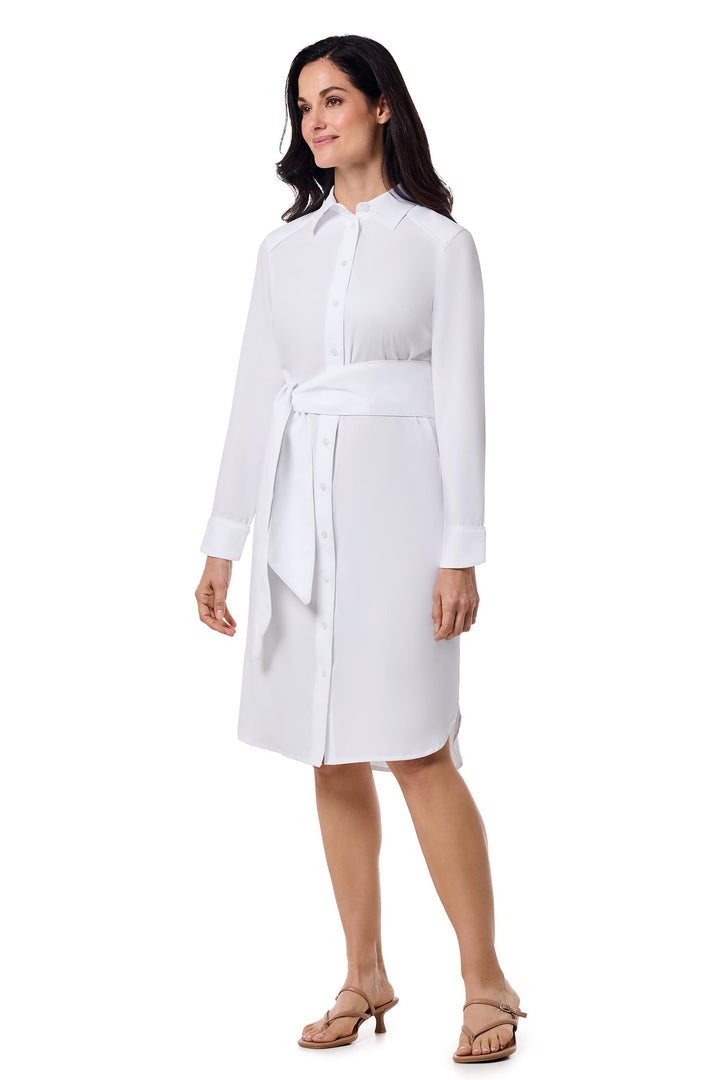 Shirt Dress with Belt | White position-3