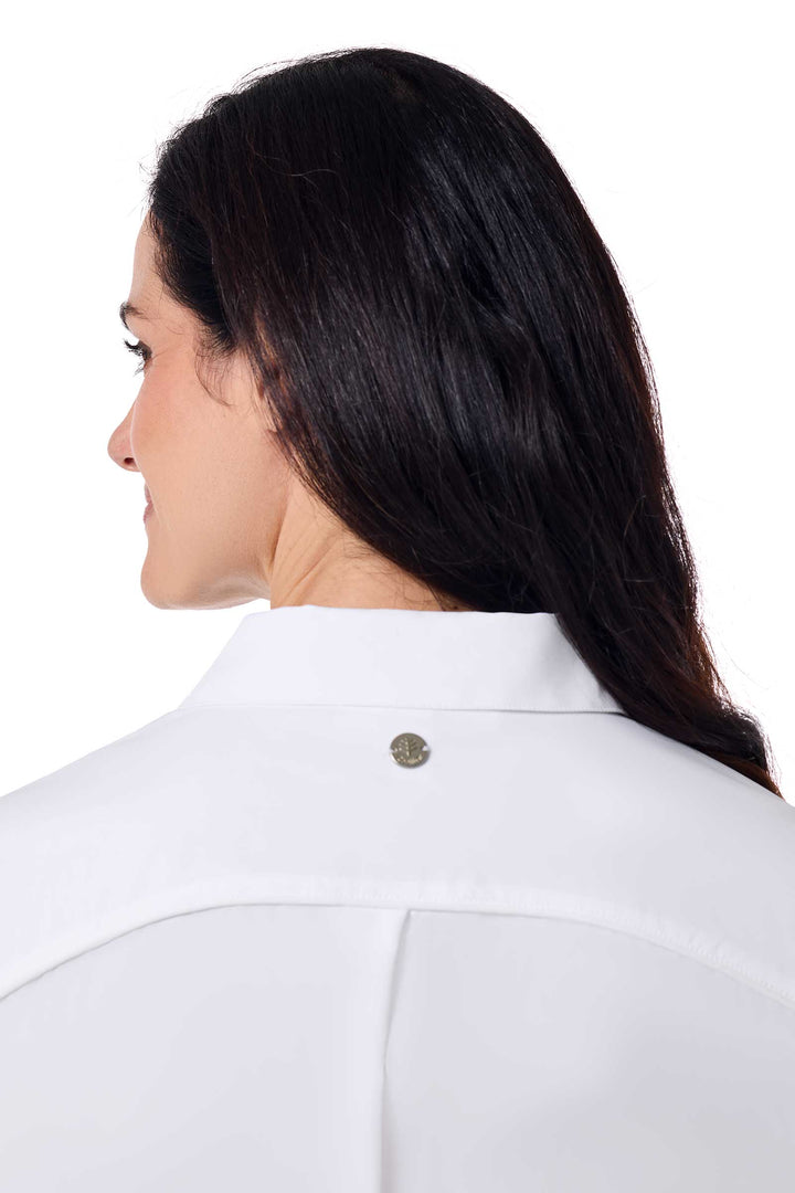 Shirt Dress with Belt | White position-5