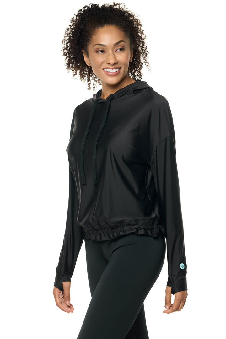 Women's Swim Hoodie | Black position-3