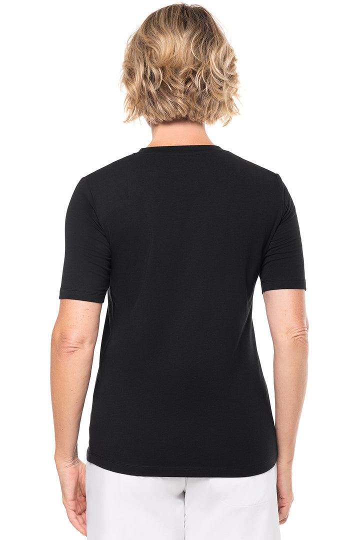 Women's V-Neck Short Sleeve T-Shirt | Black position-2