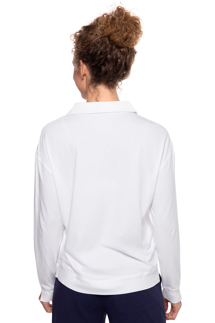 Women's Long-sleeve Collared Polo | White position-3