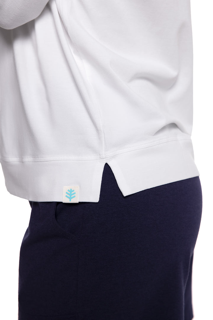 Women's Long-sleeve Collared Polo | White position-4