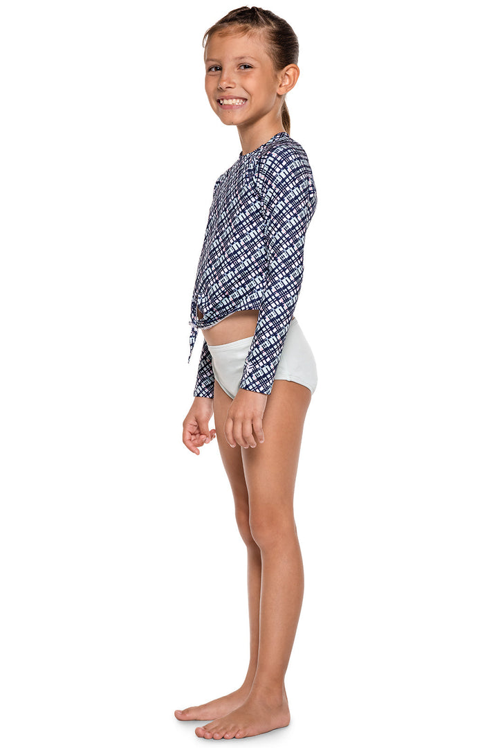 Girls' Swim Set | Navy Gulf Stream Stripe position-2
