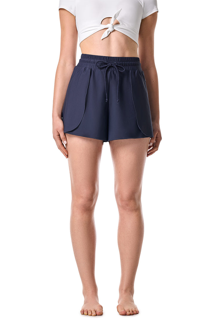 Women's Relaxed Cover-Up Swim Shorts | Navy position-2
