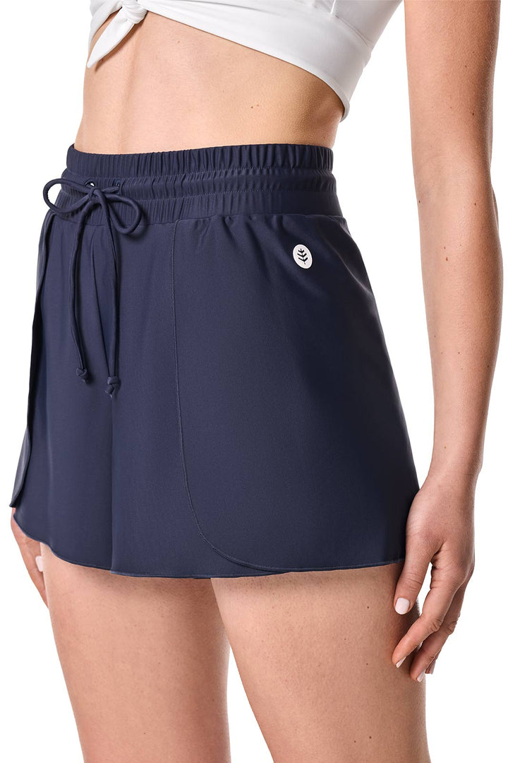 Women's Relaxed Cover-Up Swim Shorts | Navy position-3
