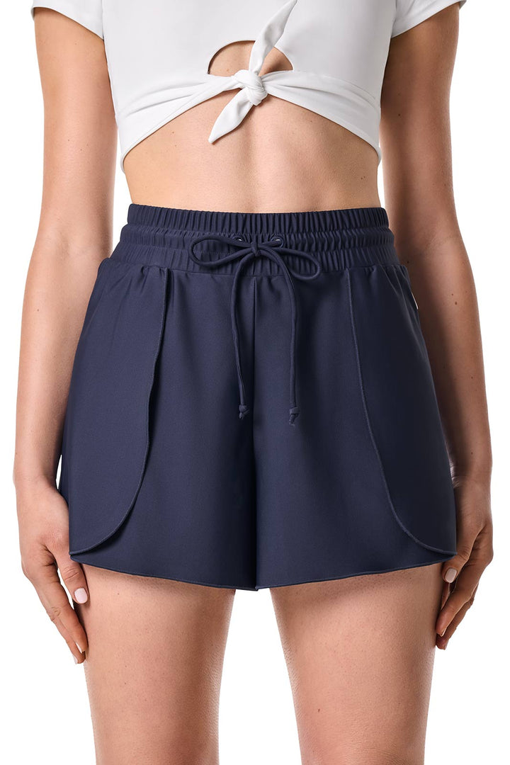 Women's Relaxed Cover-Up Swim Shorts | Navy position-5