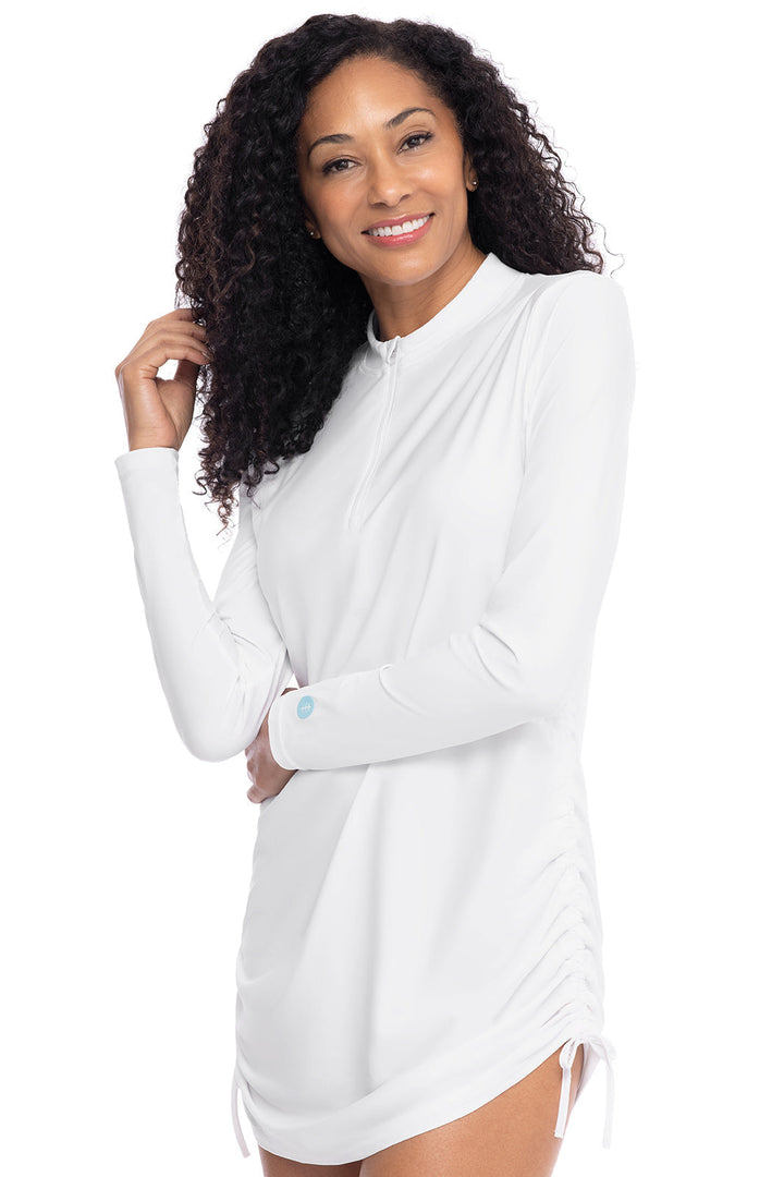 Women's Ruche Swim Top | White position-1