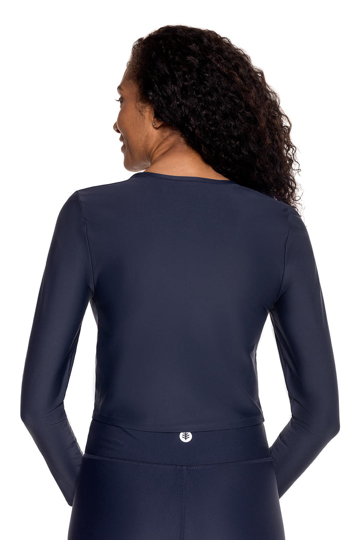 Women's Cropped Rash Guard | Navy position-3