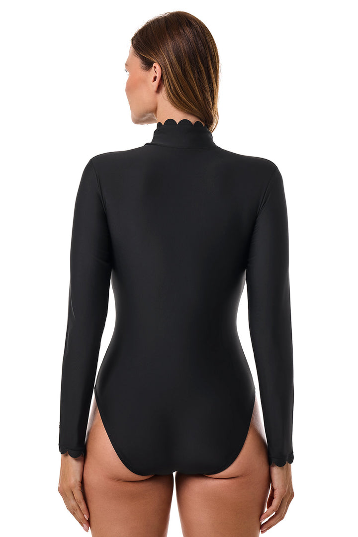 Scallop Swimsuit | Black position-10