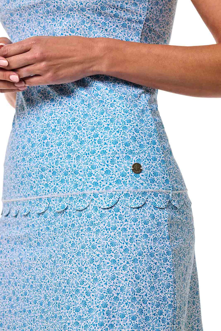 Skort with Scallop Detail | Malibu Blue Shell We position-5