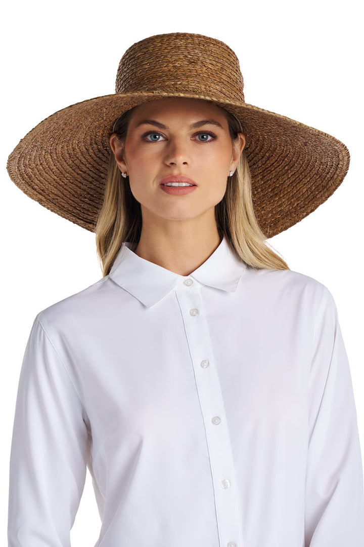 Women's Sun Hat in Raffia Palm | Brown position-3