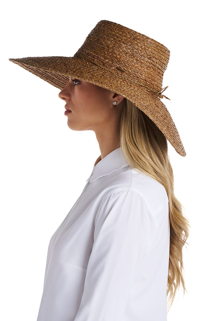 Women's Sun Hat in Raffia Palm | Brown position-5