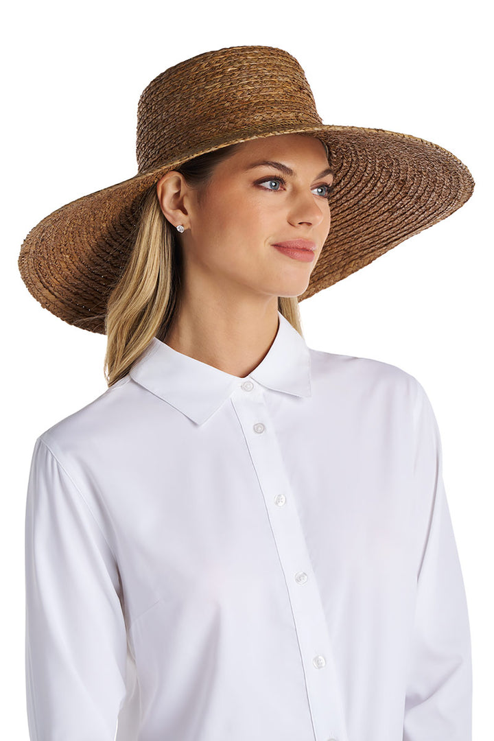 Women's Sun Hat in Raffia Palm | Brown position-6