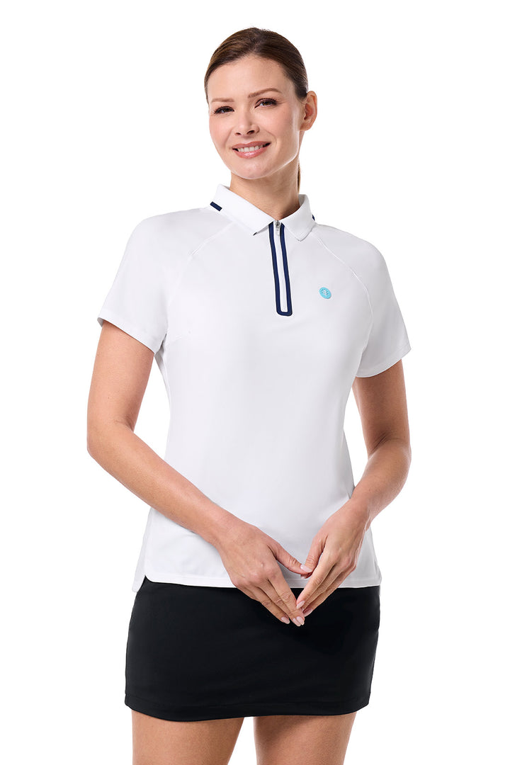 Women's Short Sleeve Sports Polo | White position-6