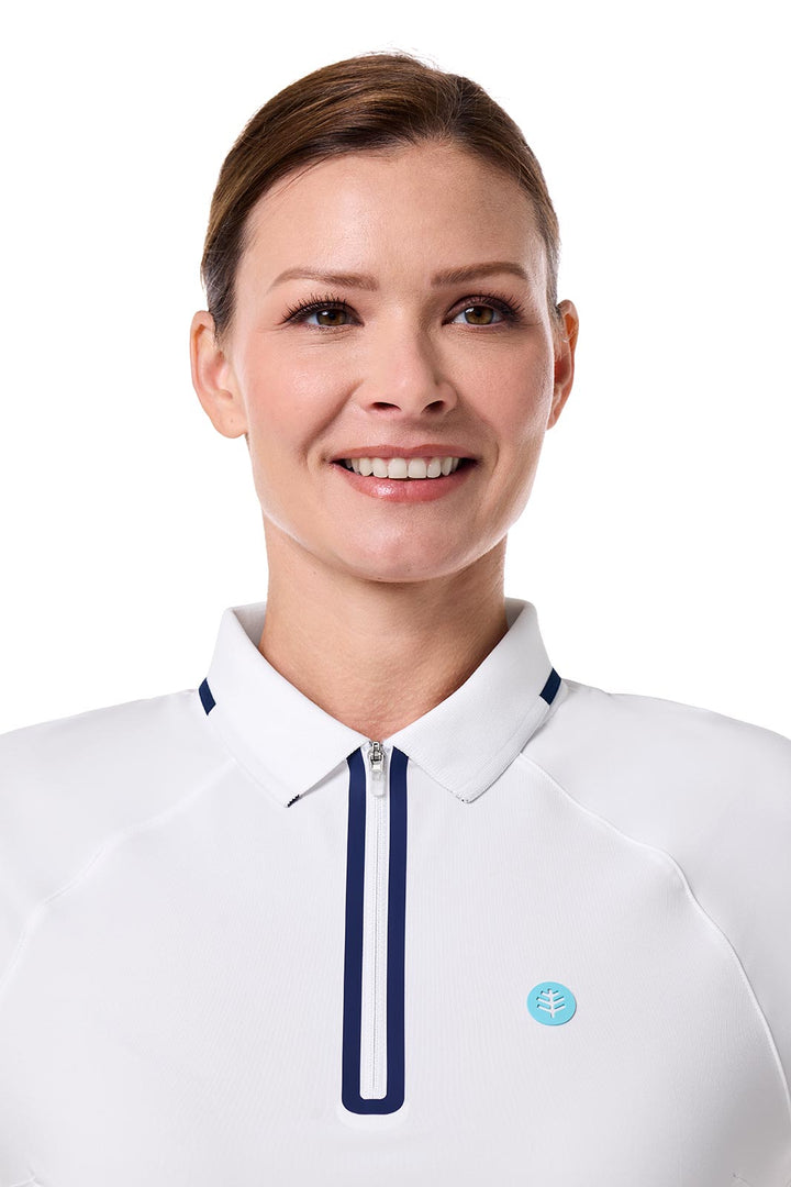 Women's Short Sleeve Sports Polo | White position-3