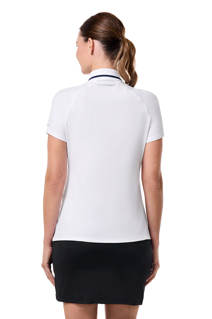 Women's Short Sleeve Sports Polo | White position-2