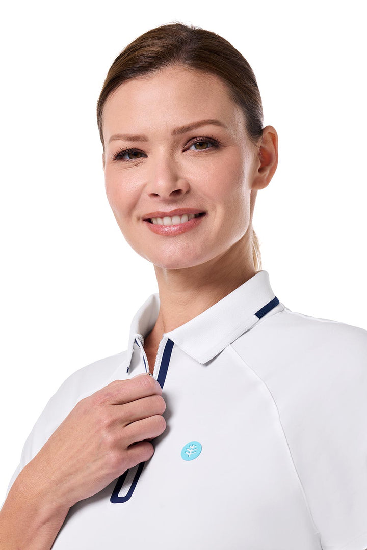 Women's Short Sleeve Sports Polo | White position-4