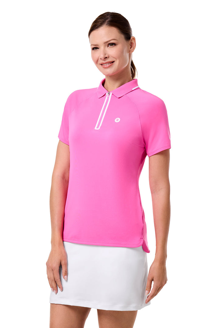 Women's Short Sleeve Sports Polo | Tulip Pink position-3