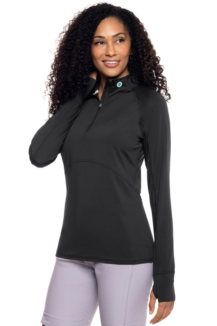 Women's Golf Pullover | Black position-2