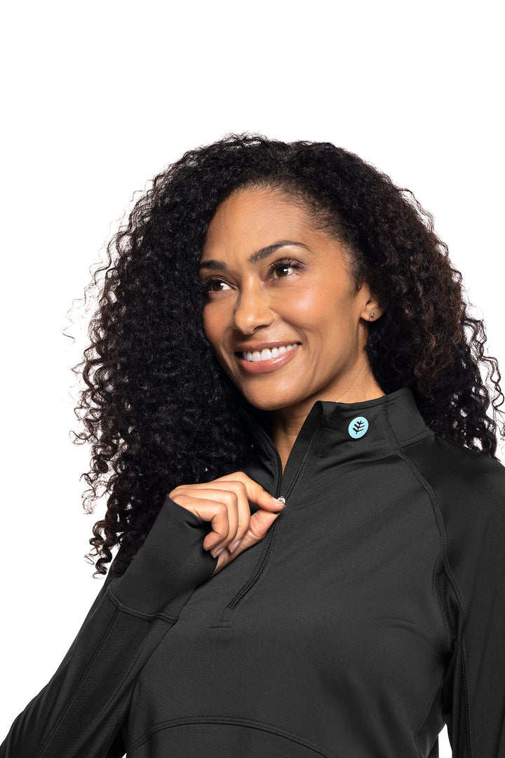 Women's Golf Pullover | Black position-5