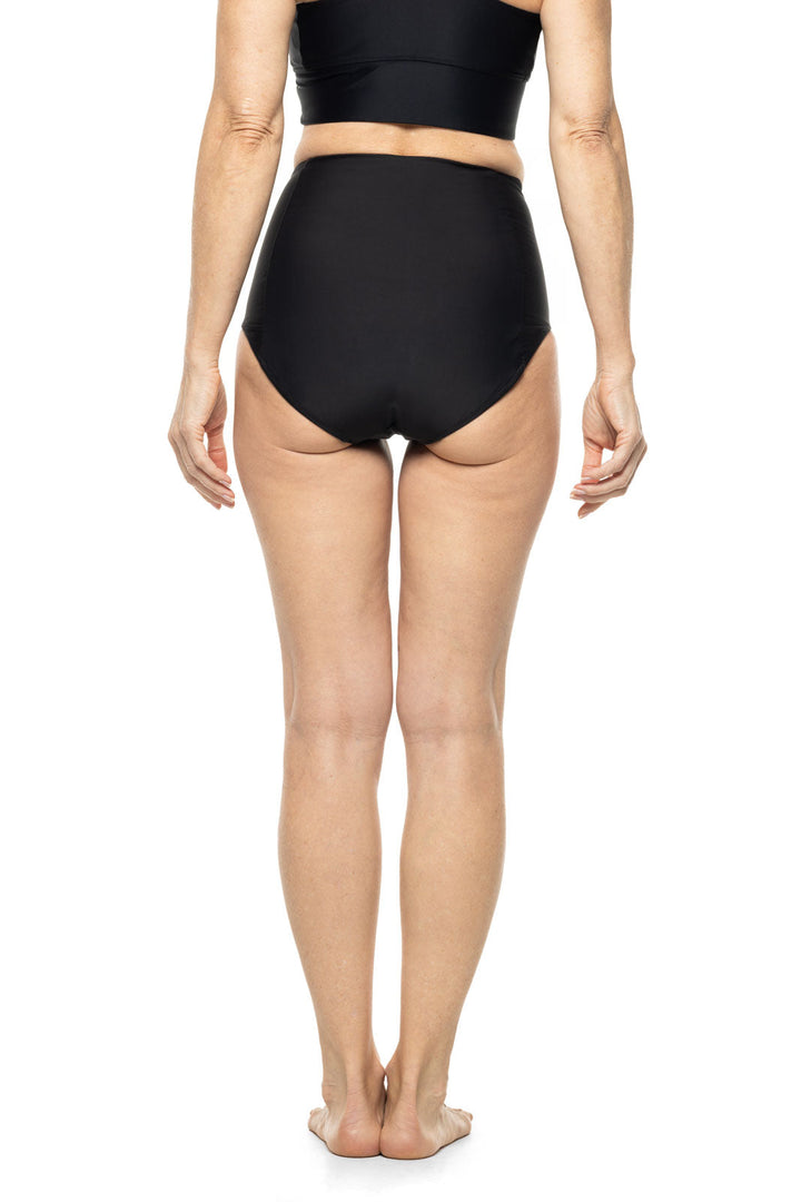 Women's High Rise Swim Bottoms | Black position-3