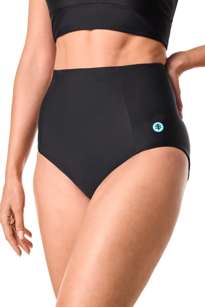 Women's High Rise Swim Bottoms | Black position-6