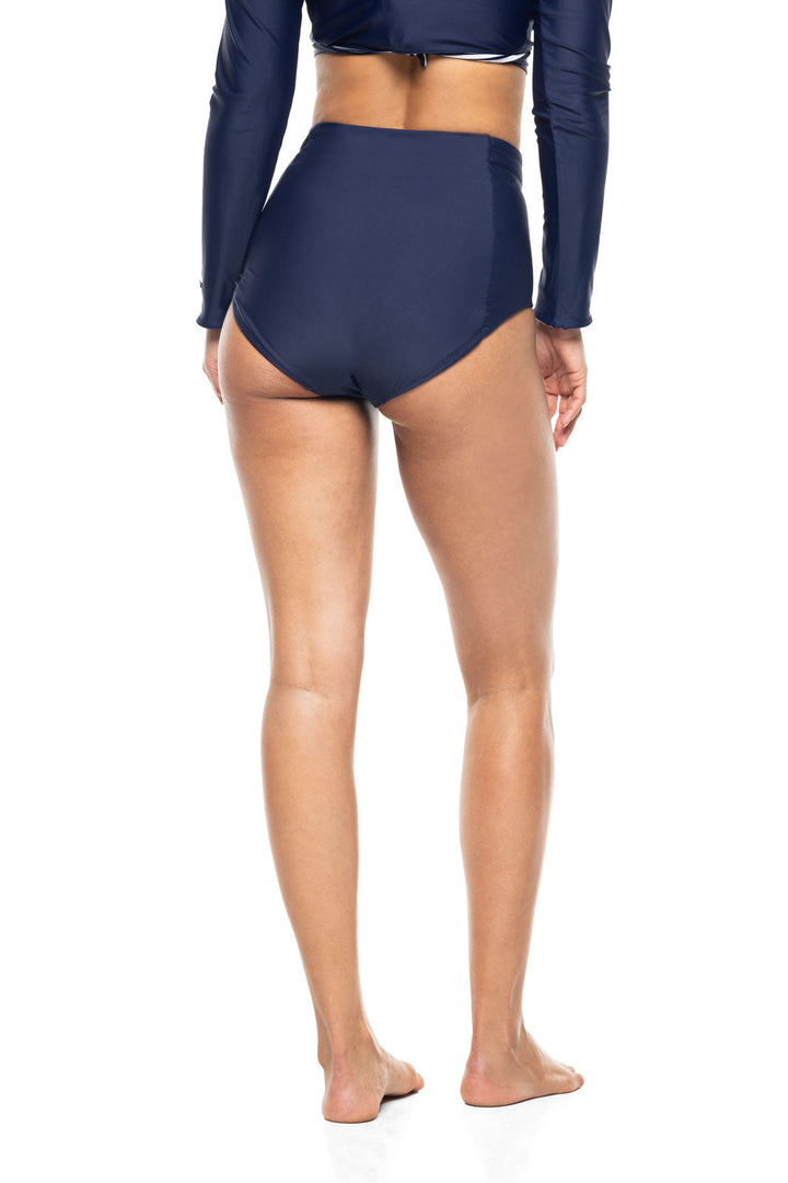 Women's High Rise Swim Bottoms | Navy position-3